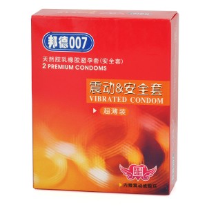 Bond007 Ultra-Thin 0.05mm Natural Latex Condom + Vibration Ring Set