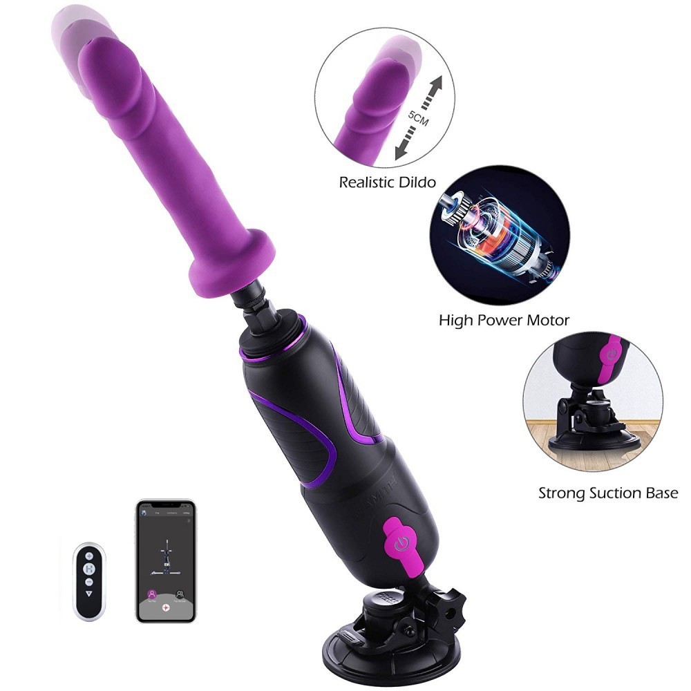 Hismith Pro Traveler 2.0, Portable Sex Machine App Controlled with Remote - KlicLok System - 6.8" Insertable Silicone Dildo