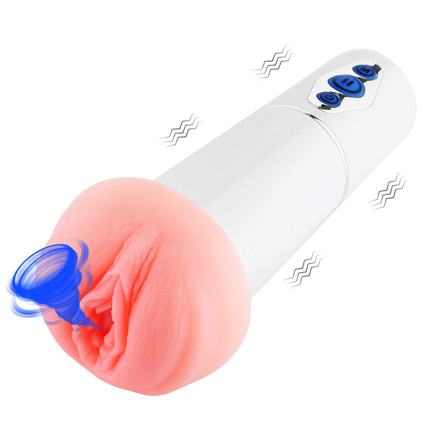 Virgin Pocket Pussy, 5 Suction Strengths and 10 Vibration Modes Automatic M...