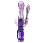 Rotation Effects Waterproof Simulation Vibrator -Translucent Purple