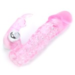 Soft Silicone Sleeve with 10-Mode Vibration Rabbit Shaped Massager (3xLR44)