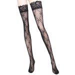 Sexy Spandex Bow Pattern Stockings with Lace - Black
