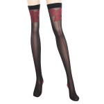 Sexy Spandex Bow Pattern Stockings - Black + Red