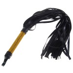 PVC Soft Intimate Nylon Whip with Strap (Gold + Black) 