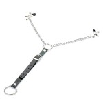 Intimate SM Nipple Tip Clamps Clips for Him - Black + Silver