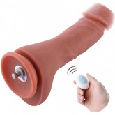 8.7" Double Layered Vibrating Silicone Dildo for Hismith Sex Machine with KlicLok Connector, 6.3" Insertable Length