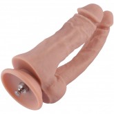 7.28" Double Penis Silicone Dildo for Premium Sex Machine with KlicLok System