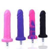 6.7" Colorful Dildo for Premium Sex Machine with Quick Air Connector System, 4PCS with 4 Different Veins