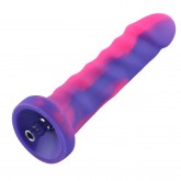 6.7" Smooth Silicone Anal Dildo For Hismith Sex Machine With Quick Air Connector - Purple & Pink