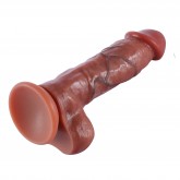 Realistic Veiny Dildo, Premium Liquid Silicone Adult Sex Toys Dual Layered Dick with Suction Cup(8.3 in)