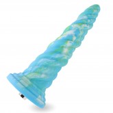 Hismith 10.12 Inch Awl Shape mixed colors Silicone Dildo with Kliclok Connector