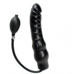 11" Inflatable Dildo Large Black Penis Pump Up Dildo