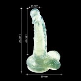 Free Shipping Jelly Realistic Dildo Dongs With Suction Cup, Clear Translucent Material, 17.6cm Long Sex Toys, Sex Products