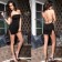 SM Sexual High Elastic Lingerie Dress Skirt + G-String Set - Black